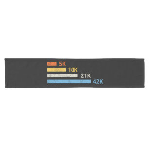 Running Distances II - 5K 10K 21K 42K Marathoner Short Table Runner