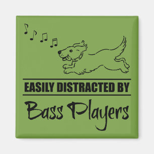 Running Dog Easily Distracted by Bass Players Magnet