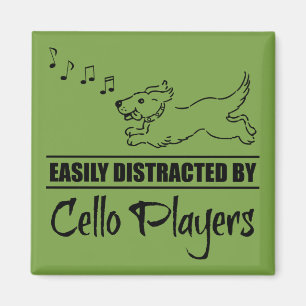 Running Dog Easily Distracted by Cello Players Magnet