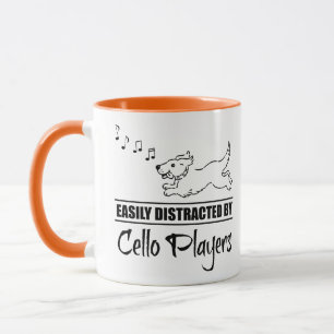 Running Dog Easily Distracted by Cello Players Mug