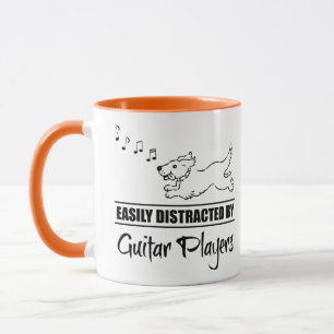 Running Dog Easily Distracted by Guitar Players Mug