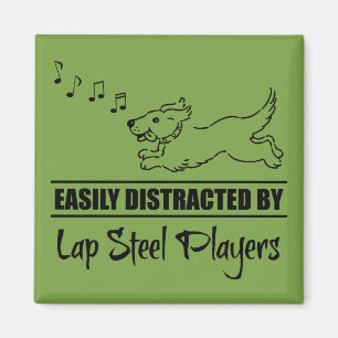 Running Dog Easily Distracted by Lap Steel Players Magnet
