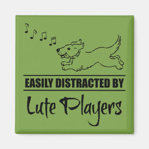 Running Dog Easily Distracted by Lute Players Magnet