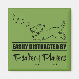 Running Dog Easily Distracted by Psaltery Players Magnet