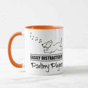 Running Dog Easily Distracted by Psaltery Players Mug