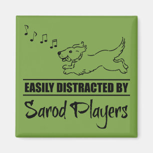 Running Dog Easily Distracted by Sarod Players Magnet
