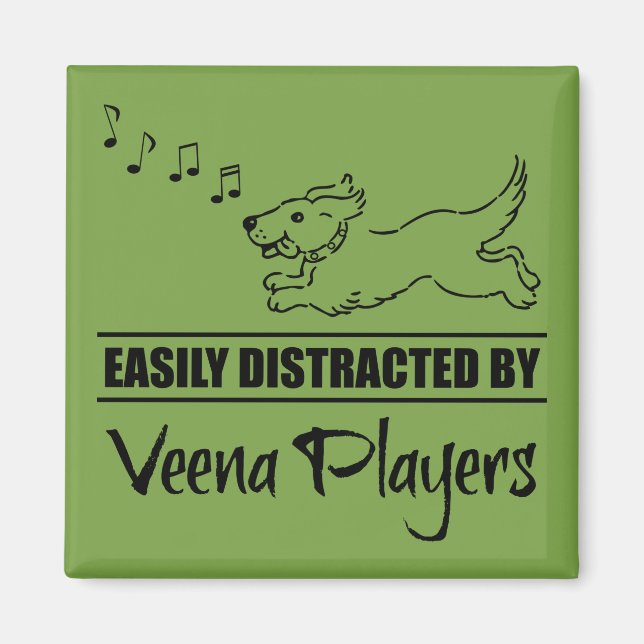 Running Dog Easily Distracted by Veena Players Magnet (Front)