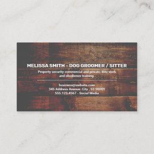 Running Dog Logo   Wood Background Business Card