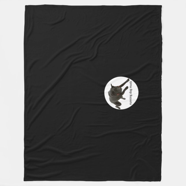 running dog music fleece blanket (Front)