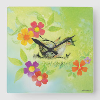 Running Duckling Acrylic Wall Clock (Square)