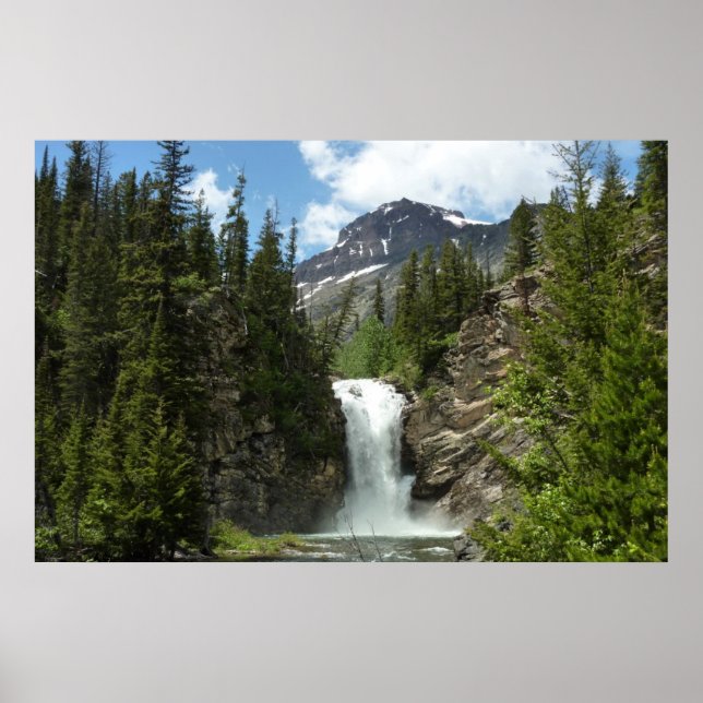 Running Eagle Falls at Glacier National Park Poster (Front)