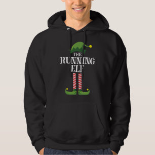 Running Elf Matching Family Christmas Party Pajama Hoodie