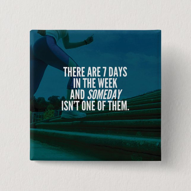 Running Exercise Motivational Words 15 Cm Square Badge (Front)