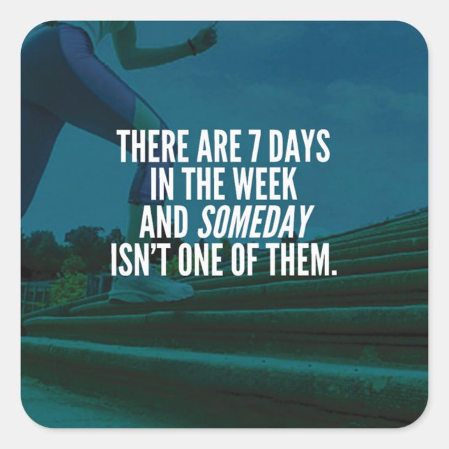 Running Exercise Motivational Words Square Sticker (Front)