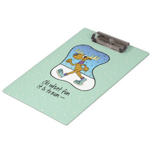 Running Exercise Reindeer Christmas Clipboard