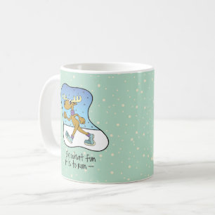 Running Exercise Reindeer Christmas Coffee Mug