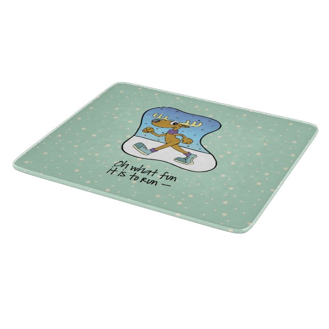 Running Exercise Reindeer Christmas Cutting Board (Corner)