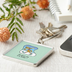 Running Exercise Reindeer Christmas Key Ring