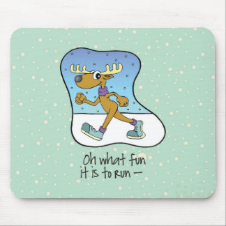 Running Exercise Reindeer Christmas Mouse Mat