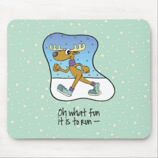 Running Exercise Reindeer Christmas Mouse Mat