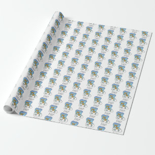 Running Exercise Reindeer Christmas Wrapping Paper