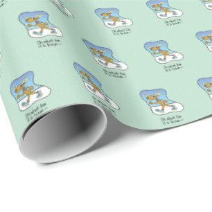 Running Exercise Reindeer Christmas Wrapping Paper