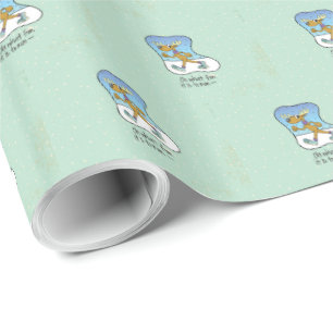 Running Exercise Reindeer Christmas Wrapping Paper