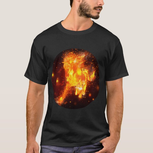 Running fire horse design T-Shirt (Front)