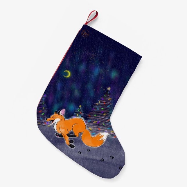 Running Fox Christmas Stocking (Front (Hanging))