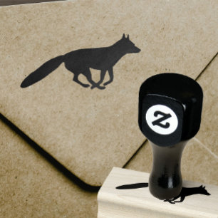 Running Fox Silhouette Rubber Stamp