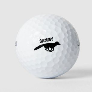 Running Fox Silhouette with Your Text Personalised Golf Balls
