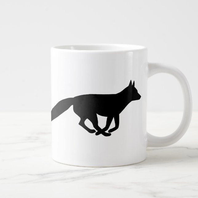 Running Fox Silhouettes Large Coffee Mug (Right)