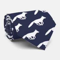 Running Fox Silhouettes Pattern White and Blue