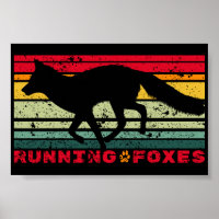 Running Foxes Fox Outline Forest Animal Colourful