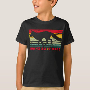 Running Foxes Fox Outline Forest Animal Colourful T-Shirt