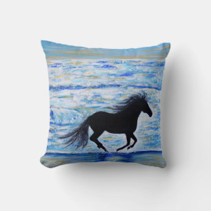 Running Free by the Sea 2 Cushion