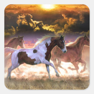 Running Free Square Sticker