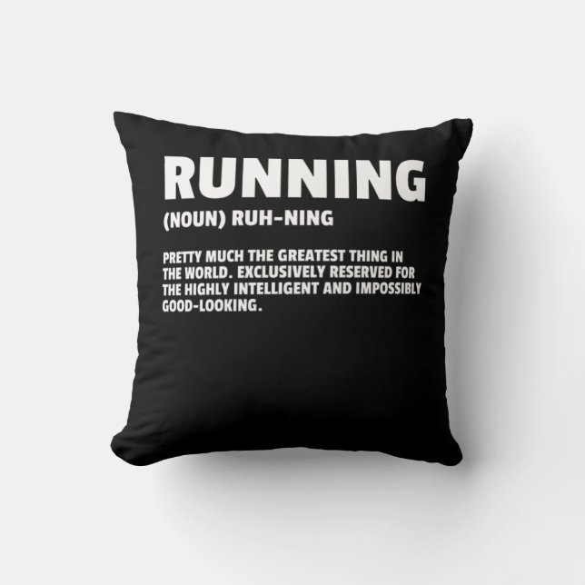 Running Funny Definition Funny 5k Marathon Runner  Cushion (Front)