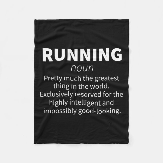 Running Funny Definition Funny 5k Marathon Runner  Fleece Blanket (Front)