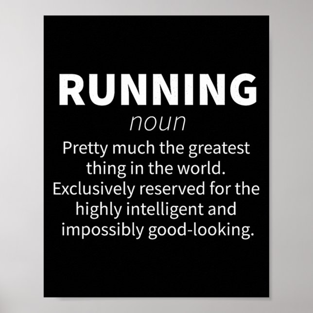 Running Funny Definition Funny 5k Marathon Runner  Poster (Front)