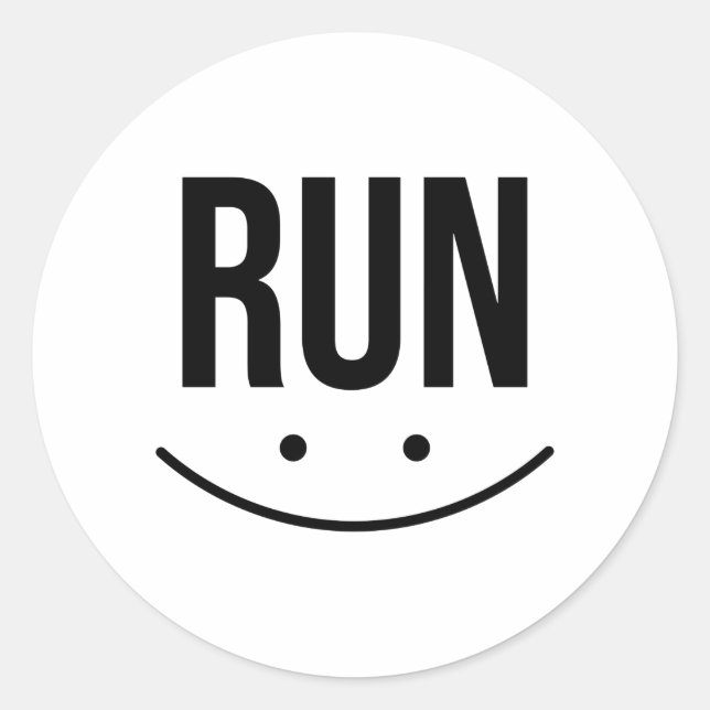 Running funny, Running art, Running sports Classic Round Sticker (Front)