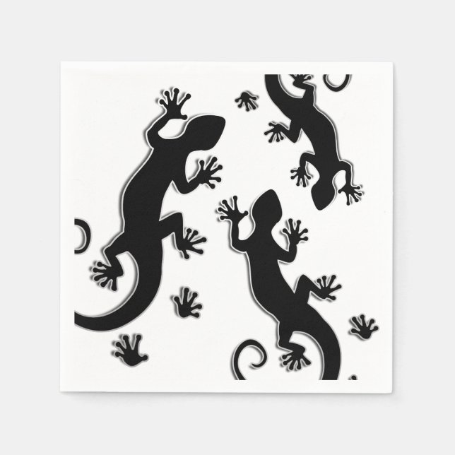 Running Gecko black + your background & Idea Napkin (Front)