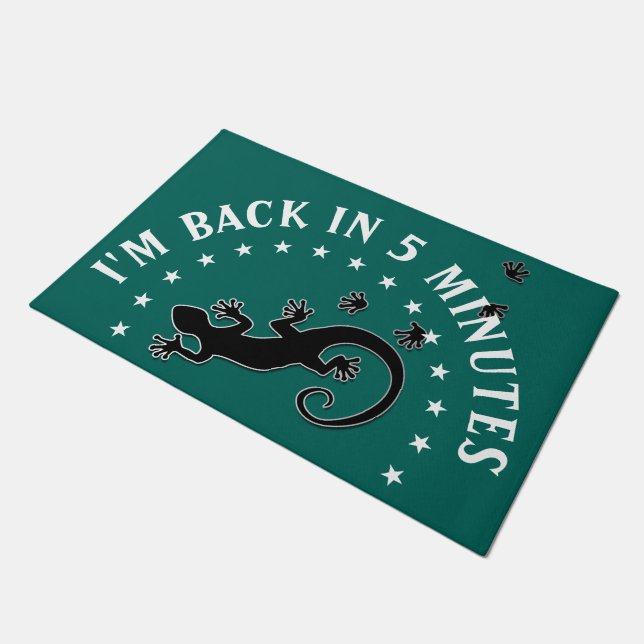 Running Gecko black + your background & ideas Doormat (Angled)