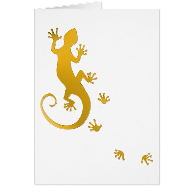 Running Gecko gold | transparent background (Front)