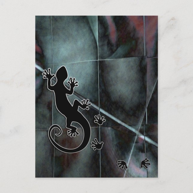 Running Gecko Postcard (Front)