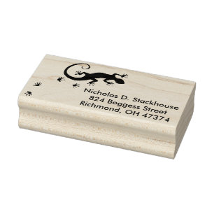 Running Gecko silver + your backgr. & ideas Rubber Stamp