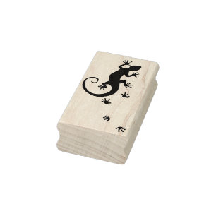 Running Gecko silver + your backgr. & ideas Rubber Stamp