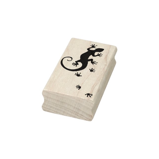 Running Gecko silver + your backgr. & ideas Rubber Stamp (Stamp)