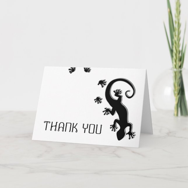Running Gecko + Thank You Card (Front)