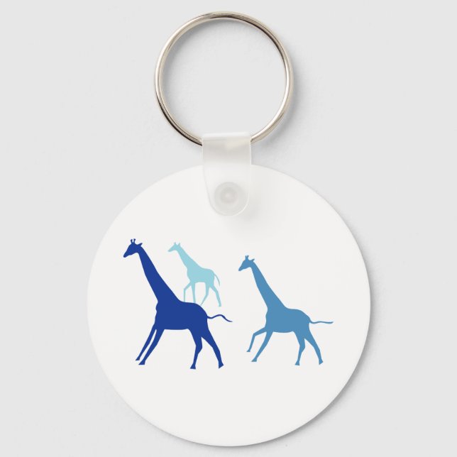 Running Giraffe (Blue) Key Ring (Front)